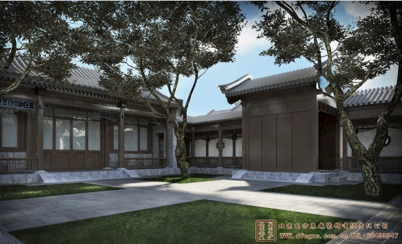 鄉(xiāng)村仿古建筑四合院