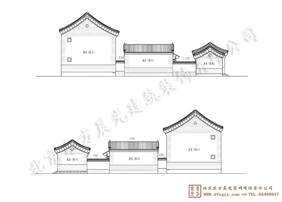 四合院設(shè)計(jì)圖-立面圖